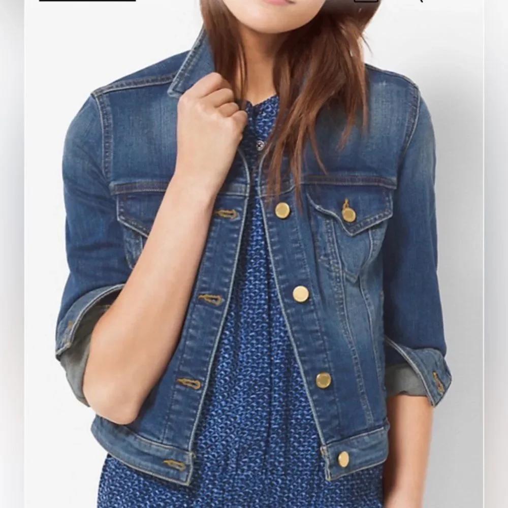 Michael Kors MK Denim Jean Jacket Womens Small Classic Heritage Western 90s